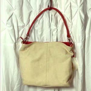 Cream/Red Maxima Borsa Belle Handbag NWT